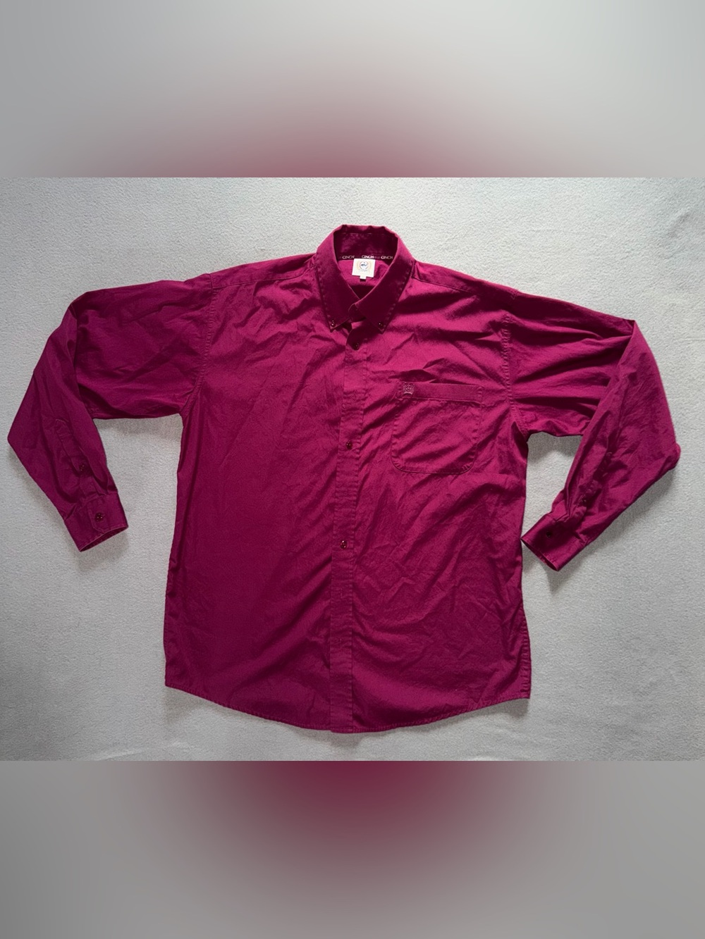 Cinch Men's Button-Down Shirt in Deep Burgundy Size M
